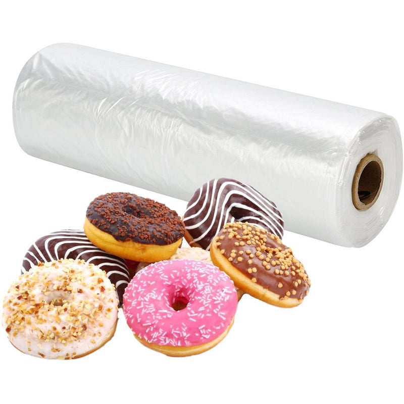 RBHK 12" X 20" Plastic Produce Bag on a Roll Clear Food Storage Bags for Fruits Vegetable, 350 Bags - Image 1